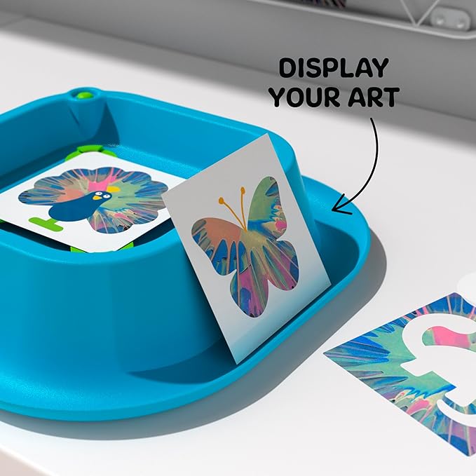 Discovery™ 3D Neon Spin Motorized Art Station – Includes Spin Art Machine, 3D Glasses, Neon Paints, Templates, Paper| Arts and Crafts for Kids| Art Supplies Painting Set Activity Kit for Boys & Girls