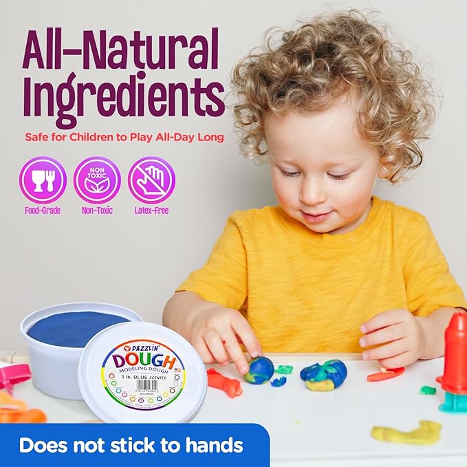 Hygloss 5 lb. of 6 Assorted Colors Scented Modeling Dough - Bulk Pack for Classroom Use, Dough for Kids, Non-Toxic, Multi-Use dough, Ideal for Creative , 30 Pounds Total