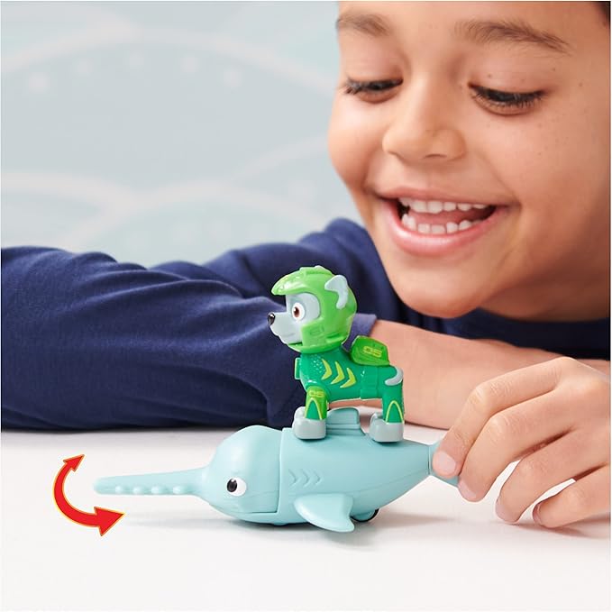 Paw Patrol, Aqua Pups Rocky and Sawfish Action Figures Set, Kids Toys for Ages 3 and up