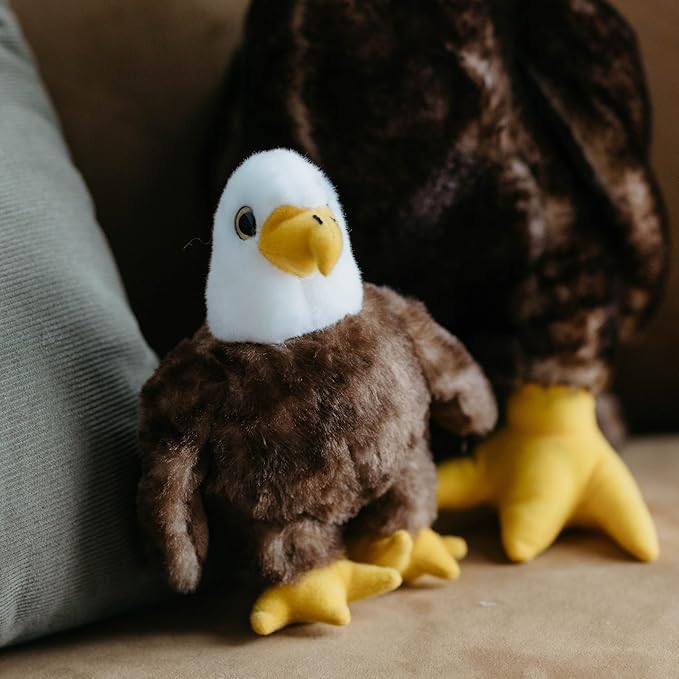 The Petting Zoo Bald Eagle Stuffed Animal Plushie, Gifts for Kids, Wild Onez Babiez Zoo Animals, Eagle Plush Toy 6 inches