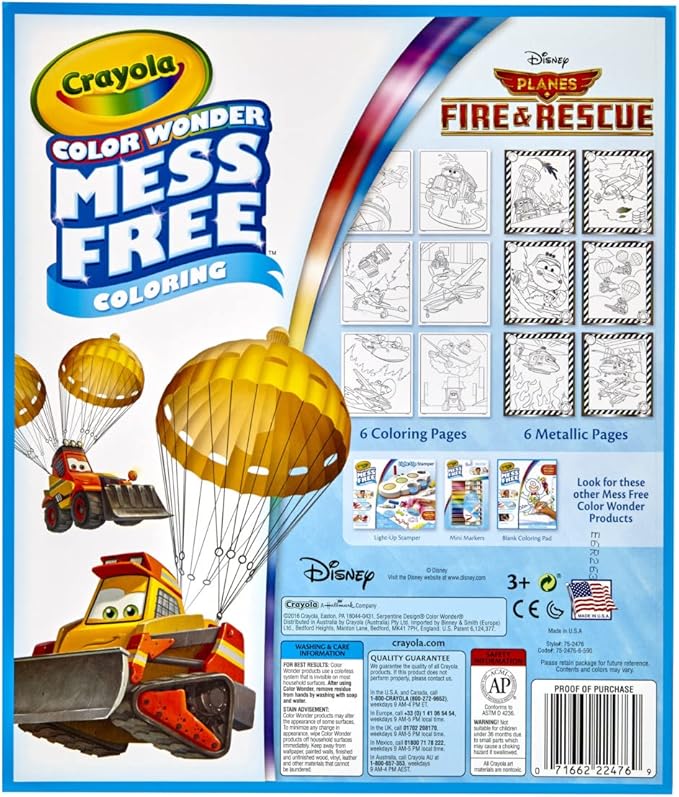 Crayola Planes Fire and Rescue Color Wonder Refill, 12 Mess Free Coloring Pages, Gift for Kids