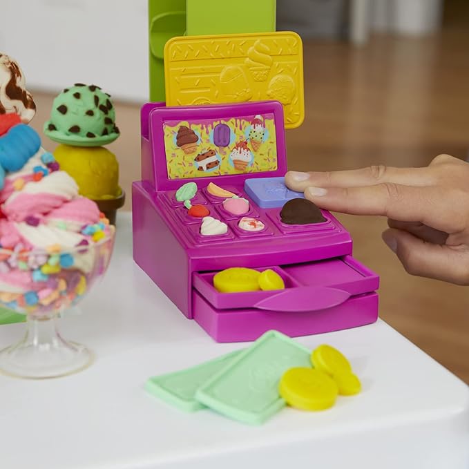 Play-Doh Kitchen Creations Ultimate Ice Cream Truck Toy Playset, Food Truck Toys for Kids, 27 Accessories, 12 Cans, Preschool Toys for 3 Year Old Girls & Boys and Up, Non-Toxic