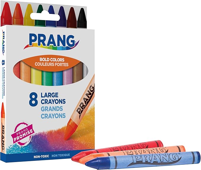 Prang Crayons, Assorted Colors, Large Size, 8 Count