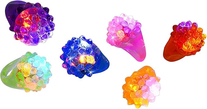 Kangaroo 18-Pack LED Light Up Rings | Neon Glow Rings for Kids & Adults | Party Favors for Birthday, Glow Parties & More