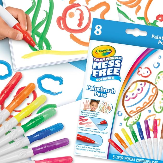 Crayola Color Wonder Paintbrush Pens, Mess Free Paint Set for Kids, 8ct Refill, 3+