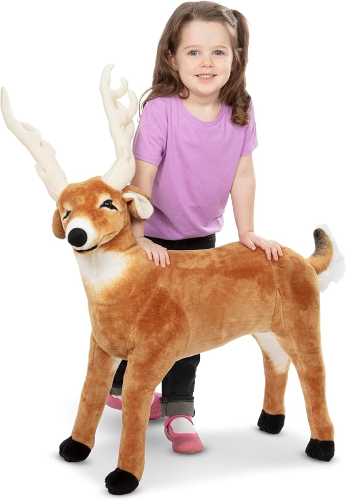Melissa & Doug Giant Deer - Lifelike Stuffed Animal (over 3 feet long)