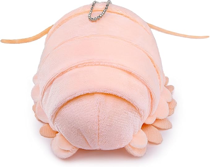ZHONGXIN MADE Isopod Stuffed Animal Hanging Chain Toy - Realistic Pink Isopod Plush Beetle Bead Chain Hanging, Cute lice Crustaceans Plushie Toys for Backpack Handbag Charms, 5inchs