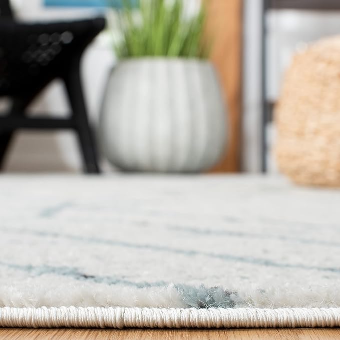 SAFAVIEH Adirondack Collection Accent Rug - 3' x 5', Grey & Blue, Modern Geometric Design, Non-Shedding & Easy Care, Ideal for High Traffic Areas in Entryway, Living Room, Bedroom (ADR241K)