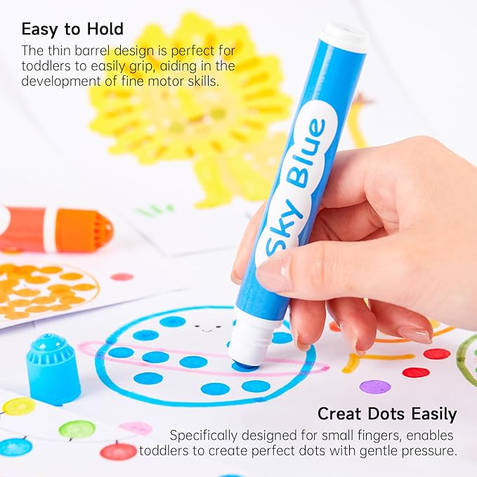 Shuttle Art Dot Markers, 15 Colors Washable Markers for Toddlers,Bingo Daubers Supplies Kids Preschool Children, Non Toxic Water-Based
