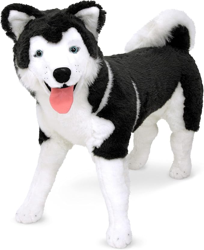 Melissa & Doug Giant Siberian Husky - Lifelike Stuffed Animal Dog (over 2 feet tall)