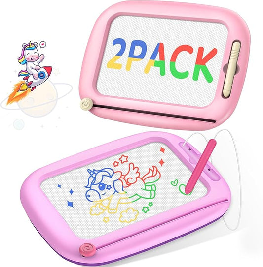 Officygnet Toddler Toys for 1 2 3 Year Old Girls, 2 Pack Magnetic Drawing Board for Kids, Doodle Board for Toddler 1-2 & 2-3, Learning Toys for Toddler Age 1-3, Christmas Birthday Gifts for Baby Girls