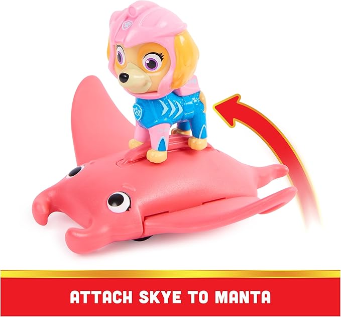 PAW Patrol, Aqua Pups Skye and Manta Ray Action Figures Set, Kids Toys for Ages 3 and up