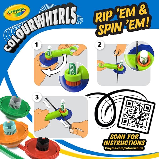 Crayola Colourwhirls (1ct), Spin Art Toy, Spinning Top Toy for Kids, Arts & Crafts Kit, Coloring Supplies, Gift for Boys & Girls, 6+