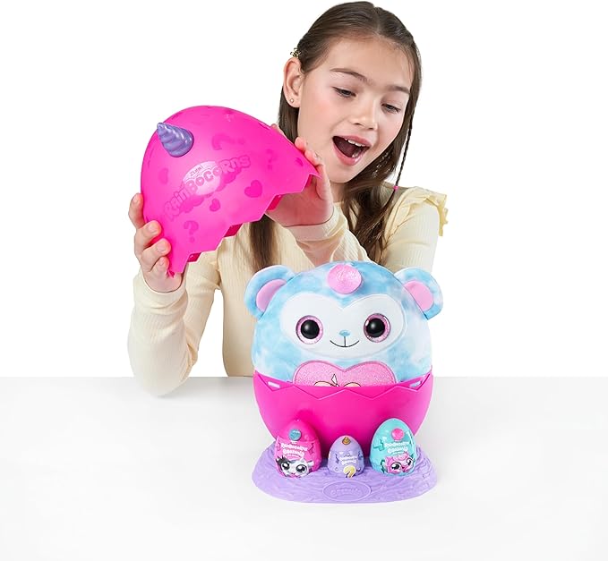 Rainbocorns Eggzania Mini Mania Axolotl Plush Surprise Unboxing with Animal Soft Toy, Idea for Girls with Imaginary Play by ZURU