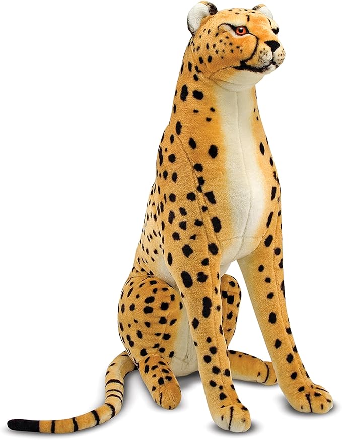 Melissa & Doug Giant Cheetah - Lifelike Stuffed Animal (Stands Nearly 3 Feet Tall)