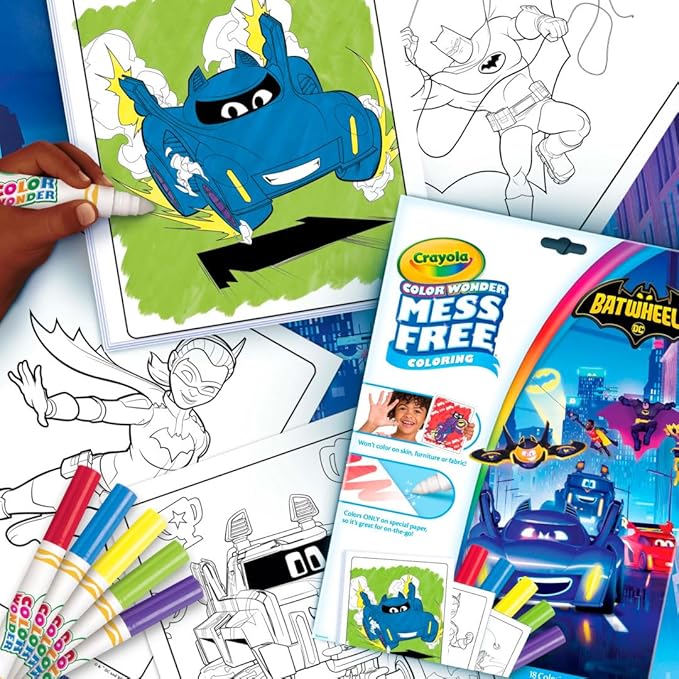 Crayola Batwheels Color Wonder Activity Set, Batman Mess Free Coloring Pages for Toddlers, Batman Gifts, Toys for Boys & Girls