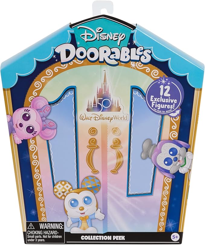 Disney Doorables Walt Disney World 50th Anniversary Collection Peek, Blind Bag Inspired Mini Figures, Kids Toys for Ages 3 Up, Amazon Exclusive (Pack of 4)