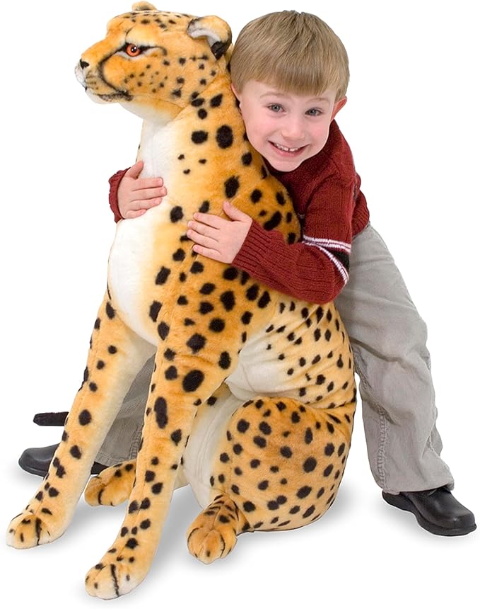 Melissa & Doug Giant Cheetah - Lifelike Stuffed Animal (Stands Nearly 3 Feet Tall)