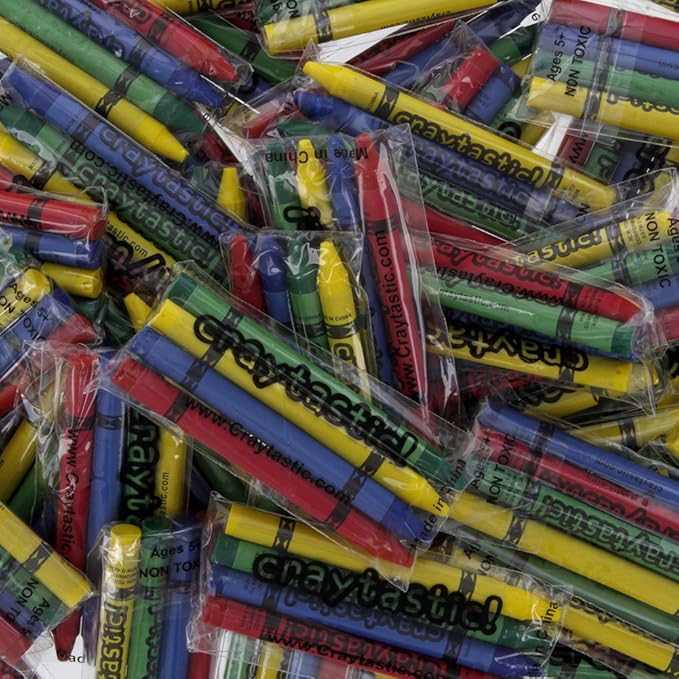 Craytastic! (48 Bulk Coloring Sets with 48 Crayon Packs (4 Crayons Each) + 48 Coloring Book Variety Pack (Dino, Ocean, Animal, Sports) - Party Favors, Restaurants, School, Camp