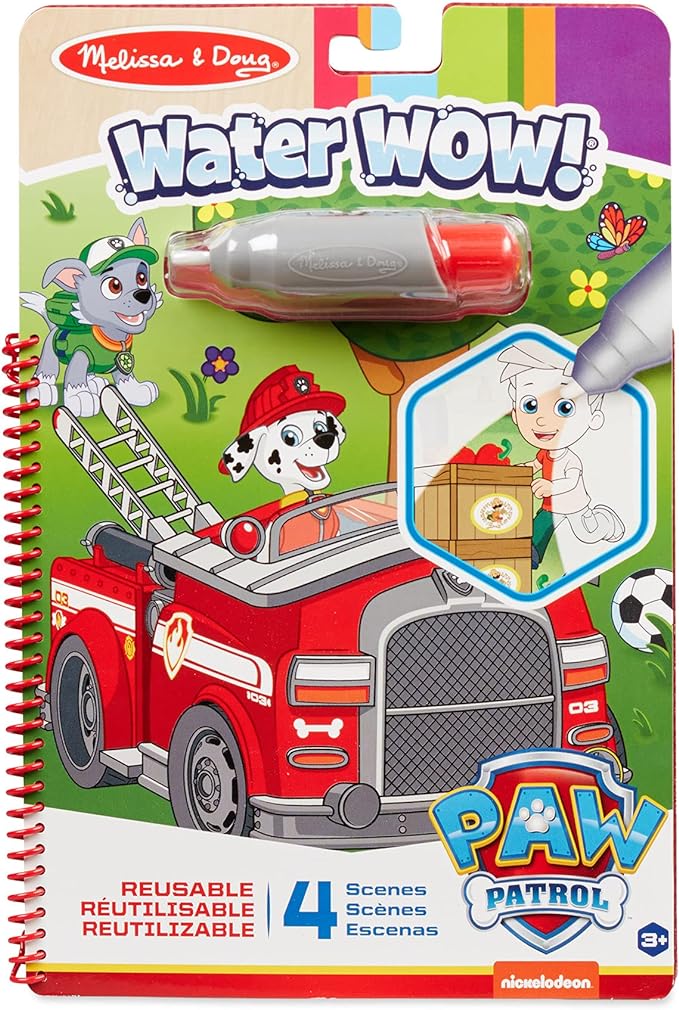 Melissa & Doug PAW Patrol Water Wow! Marshall Water Reveal Travel Book Activity Pad | 3+ | Gift for Boy or Girl