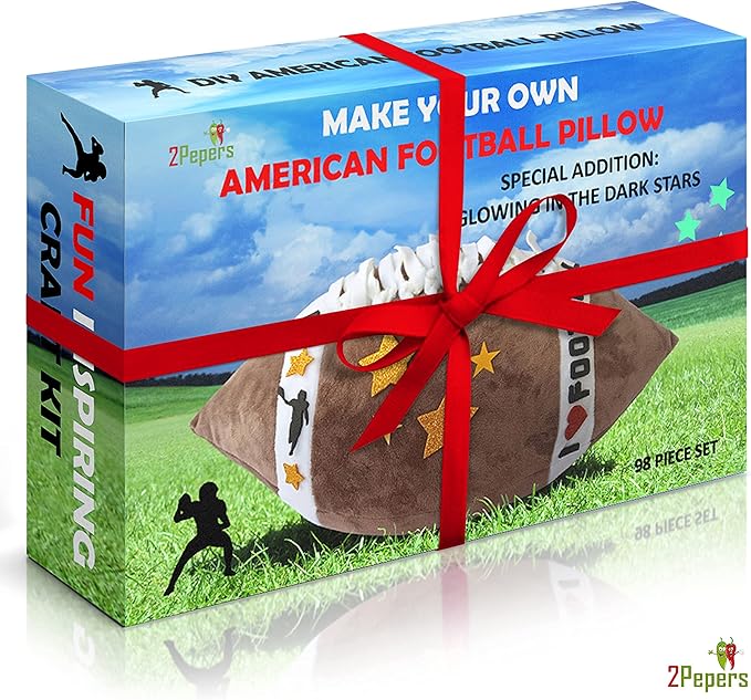Make Your Own American Football Pillow, Football Gifts for Boys and Girls Ages 3 4 5 6 7 8 9 10 Years and Up, DIY Arts and Crafts Kit for Kids, Sports Football Present, Boys Toys