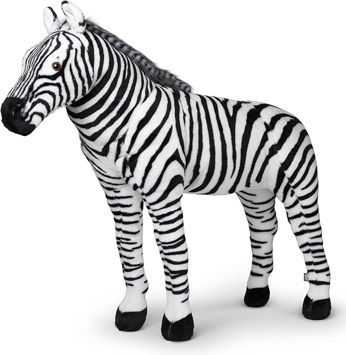 Melissa & Doug Giant Striped Zebra - Lifelike Stuffed Animal (nearly 3 feet tall)