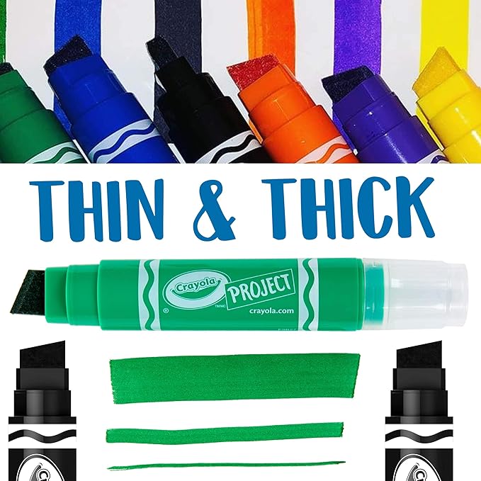 Crayola XL Poster Markers, Assorted Classic Colors, School Supplies, 4 Count