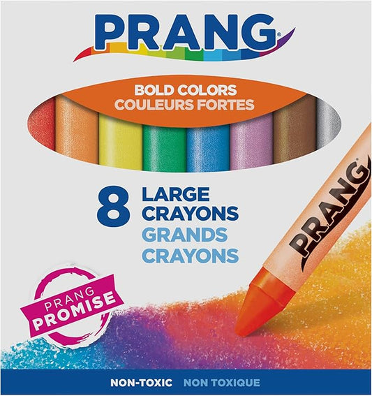 Prang Crayons, Assorted Colors, Large Size, 8 Count