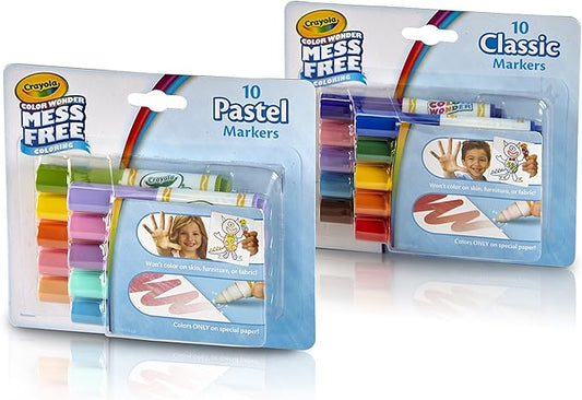 Crayola Color Wonder Markers, Mess Free Coloring, Classic & Pastel Colors (20 Count) (2 Pack )
