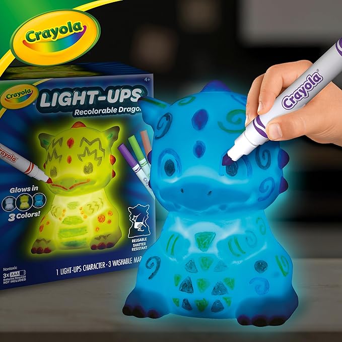 Crayola Light Ups Dragon, Reusable Holiday Craft, Light Up Toy, Indoor Holiday Decor, Toys for Kids, Arts & Crafts, Dragon Gift, 4+
