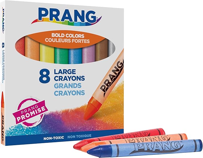 Prang Crayons, Assorted Colors, Large Size, 8 Count