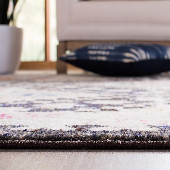 SAFAVIEH Madison Collection Runner Rug - 2'2" x 14', Black & Yellow, Boho Diamond Distressed Design, Non-Shedding & Easy Care, Ideal for High Traffic Areas in Living Room, Bedroom (MAD418Z)