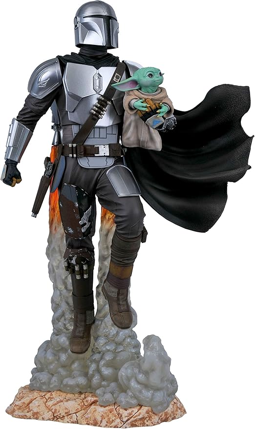 Diamond Select Toys Star Wars Milestones: The Mandalorian & Child Statue, 16 inches