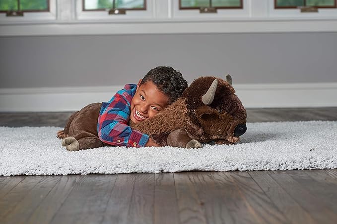 Wild Republic Jumbo Bison Plush, Giant Stuffed Animal, Plush Toy, 30", Multi, Model:19307