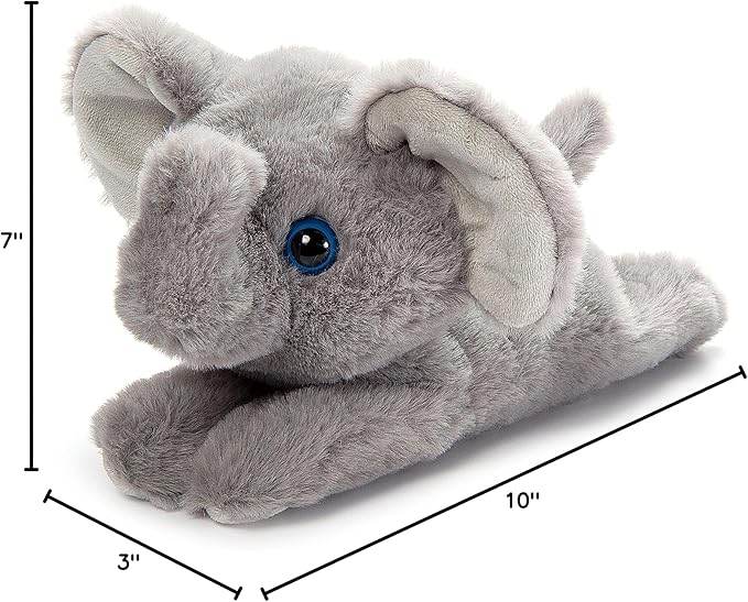 The Petting Zoo Elephant Stuffed Animal Plushie Slap Bracelet, Gifts for Kids, Slapstix Animals, Elephant Plush Toy 10 Inches