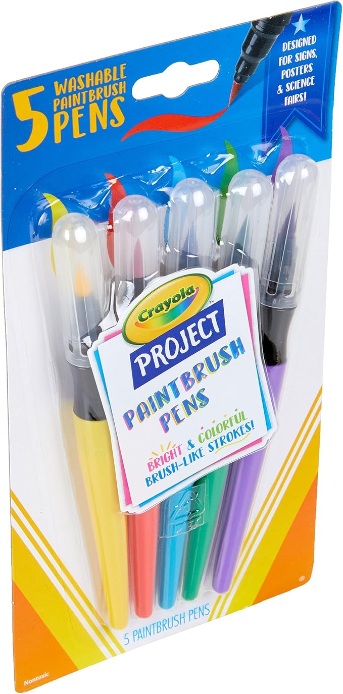 Crayola Washable No Drip Paint Brush Pens, Paint Set for Kids, 5 ct