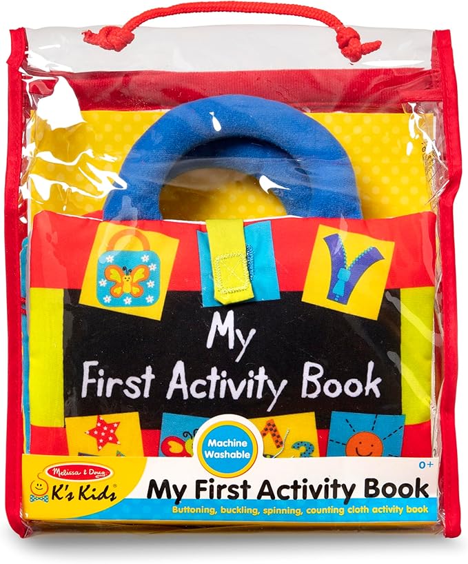 Melissa & Doug K’s Kids My First Activity Book 8-Page Soft Book for Babies and Toddlers - Early Learning Developmental Plush Soft Activity Book
