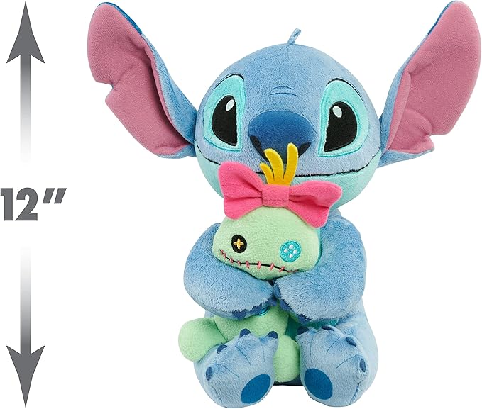 Disney Classics Lil Friends Stitch and Scrump Plush Stuffed Animal, Kids Toys for Ages 2 Up by Just Play