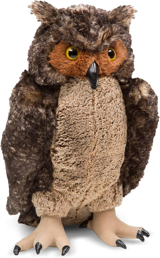 Melissa & Doug Giant Owl - Lifelike Stuffed Animal (17 inches tall) , Brown