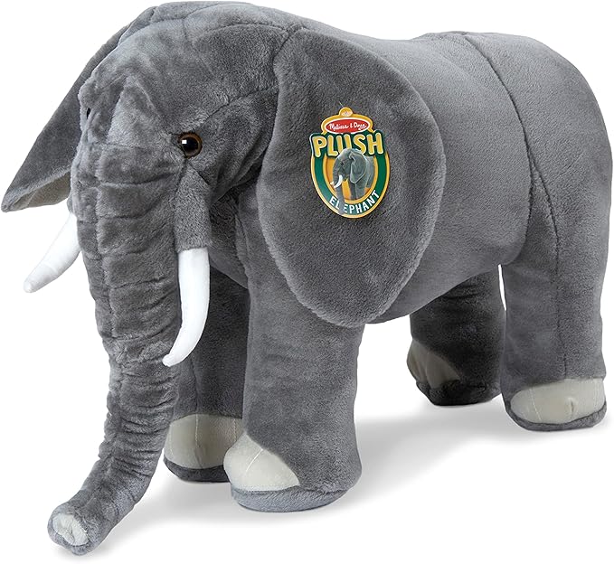 Melissa & Doug Giant Elephant - Lifelike Stuffed Animal (over 3 feet long)