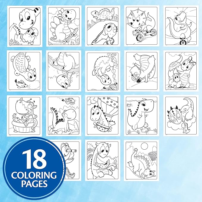 Crayola Color Wonder Prehistoric Pals, Dinosaur Coloring Pages, Mess Free Coloring for Toddlers, Dinosaur Toys, Gifts for Kids