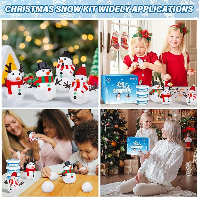 60 Pack Snowman Kit, Christmas Crafts DIY Snowman Kit Bulk, Build a Snowman Set Indoor Decor, Christmas Creative Air Dry Modeling Clay, Xmas Activities Family School Party Snowman Making Supplies
