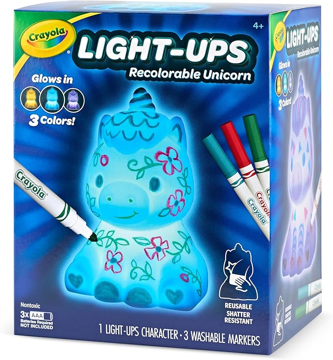 Crayola Light Ups - Unicorn, Reusable Holiday Craft, Glow In The Dark, Unicorn Gift for Kids, Decoration Craft, Toys & Gifts for Kids