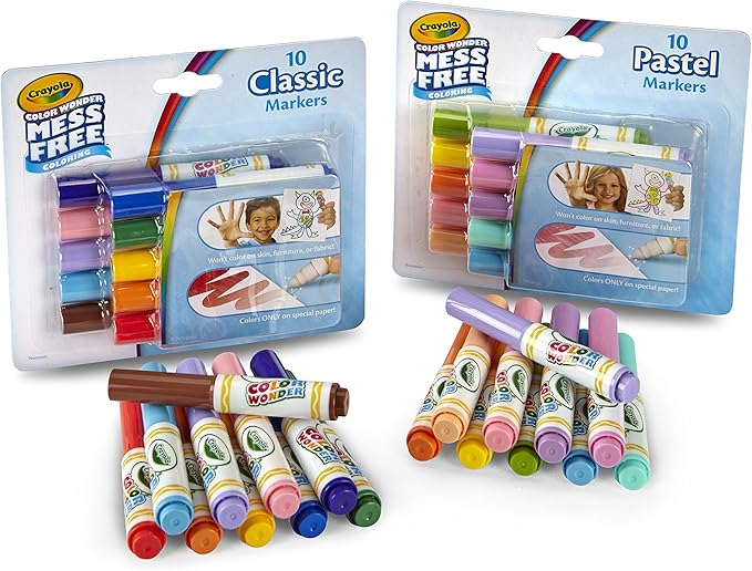 Crayola Color Wonder Markers, Mess Free Coloring, Classic & Pastel Colors (20 Count) (2 Pack )