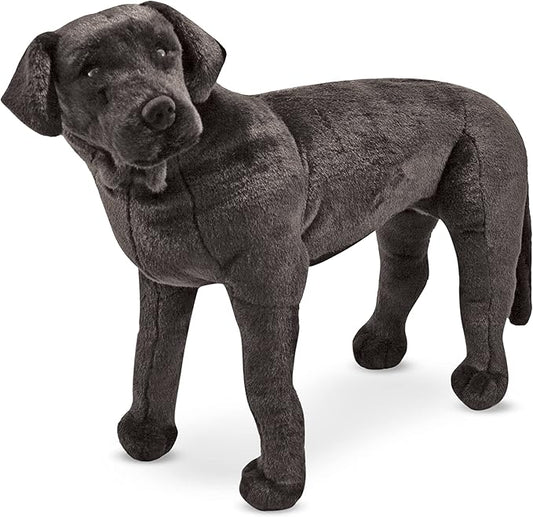 Melissa & Doug Giant Black Lab - Lifelike Stuffed Animal Dog (over 2 feet tall), Soft Polyester Fabric, Beautiful Black Lab Markings, Handcrafted, 77.47 cm H x 49.53 cm W x 24.13 cm L