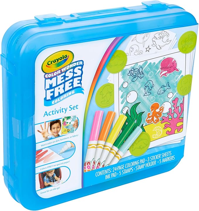 Crayola Color Wonder Mess Free Coloring Activity Set (30+ Pcs), with Markers, Stamps, and Stickers, Gift for Toddlers, 3+