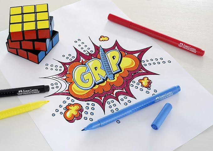 Faber-Castell Grip Color Markers - 20 Washable Fineline Markers