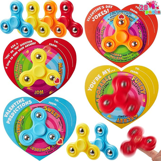 JOYIN 24 PCS Valentine's Day Gifts Cards with Glow Pull Tube Bracelet, Lights Glow in The Dark Toys for Kids Valentine's Party Favors for Classroom Exchange Toy, School Classroom Prizes Exchange Gift