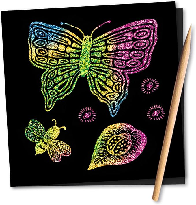 Melissa & Doug Scratch Art Doodle Pad With 16 Scratch-Art Boards and Wooden Stylus - FSC Certified