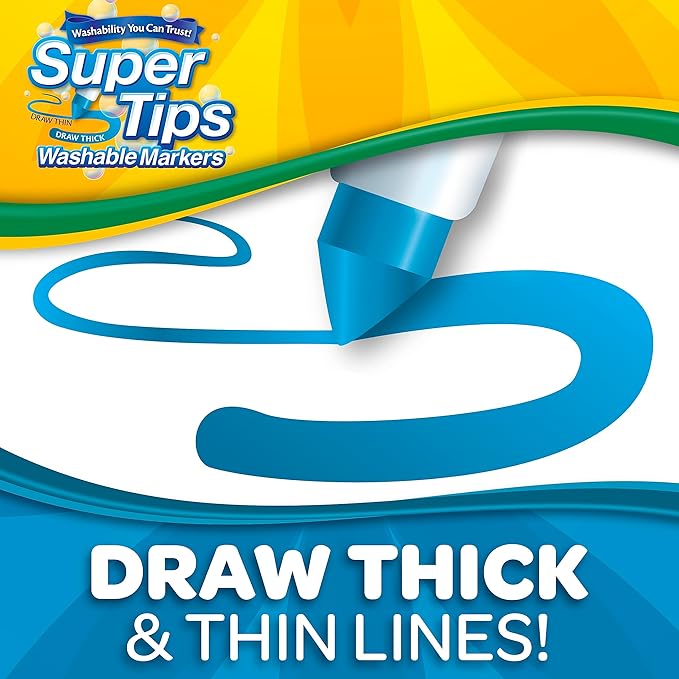 Crayola Super Tips Marker Set, 100 Washable Markers for Kids, 20 Scented Markers, Bulk Colored Markers for Coloring Books, Gift for Kids [Amazon Exclusive]